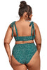 Load image into Gallery viewer, Green Polka Dots Plus Size Swimwear