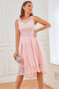 Load image into Gallery viewer, Pink Sleeveless Lace Dress