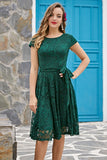 Green Lace Midi Dress
