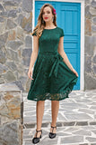 Green Lace Midi Dress