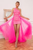 Load image into Gallery viewer, Hot Pink Detchable Train Prom Dress