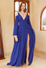 Load image into Gallery viewer, A Line Off the Shoulder Royal Blue Prom Dress with Split Front