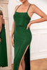 Load image into Gallery viewer, Green Glitter Simple Prom Dress
