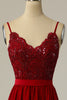 Load image into Gallery viewer, Burgundy Long Prom Dress with Beading Lace