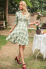 Load image into Gallery viewer, Retro Style Plaid Dress with Keyhole