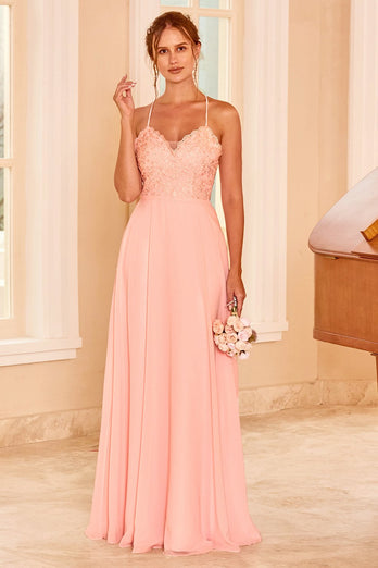 Lace Blush Bridesmaid Dress