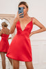Load image into Gallery viewer, Red V-neck Cocktail Dress
