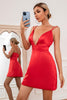 Load image into Gallery viewer, Red V-neck Cocktail Dress