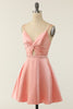 Load image into Gallery viewer, A Line Spaghetti Straps Blush Short Party Dress