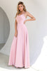 Load image into Gallery viewer, Blush Spaghetti Straps Long Prom Dress with Slit