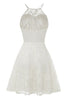 Load image into Gallery viewer, Cute A Line Hater White Short Lace Dress