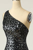 Load image into Gallery viewer, Mermaid One Shouler Dark Gold Sequins Prom Dress