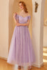 Load image into Gallery viewer, Purple A Line Prom Dress