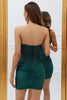 Load image into Gallery viewer, Sheath Sweetheart Dark Green Graduation Dress with Beading