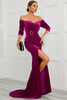 Load image into Gallery viewer, Mermaid Off the Shoulder Prom Dress with Split Front