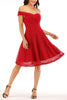 Load image into Gallery viewer, Red Off-shoulder Lace Dress