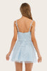 Load image into Gallery viewer, Blue Appliques Cocktail Dress