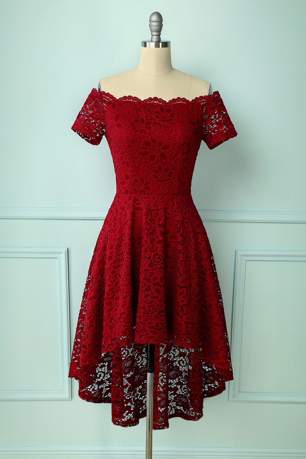 Burgundy Asymmetrical Dress