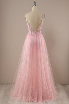 Pink Long Prom Party Dress