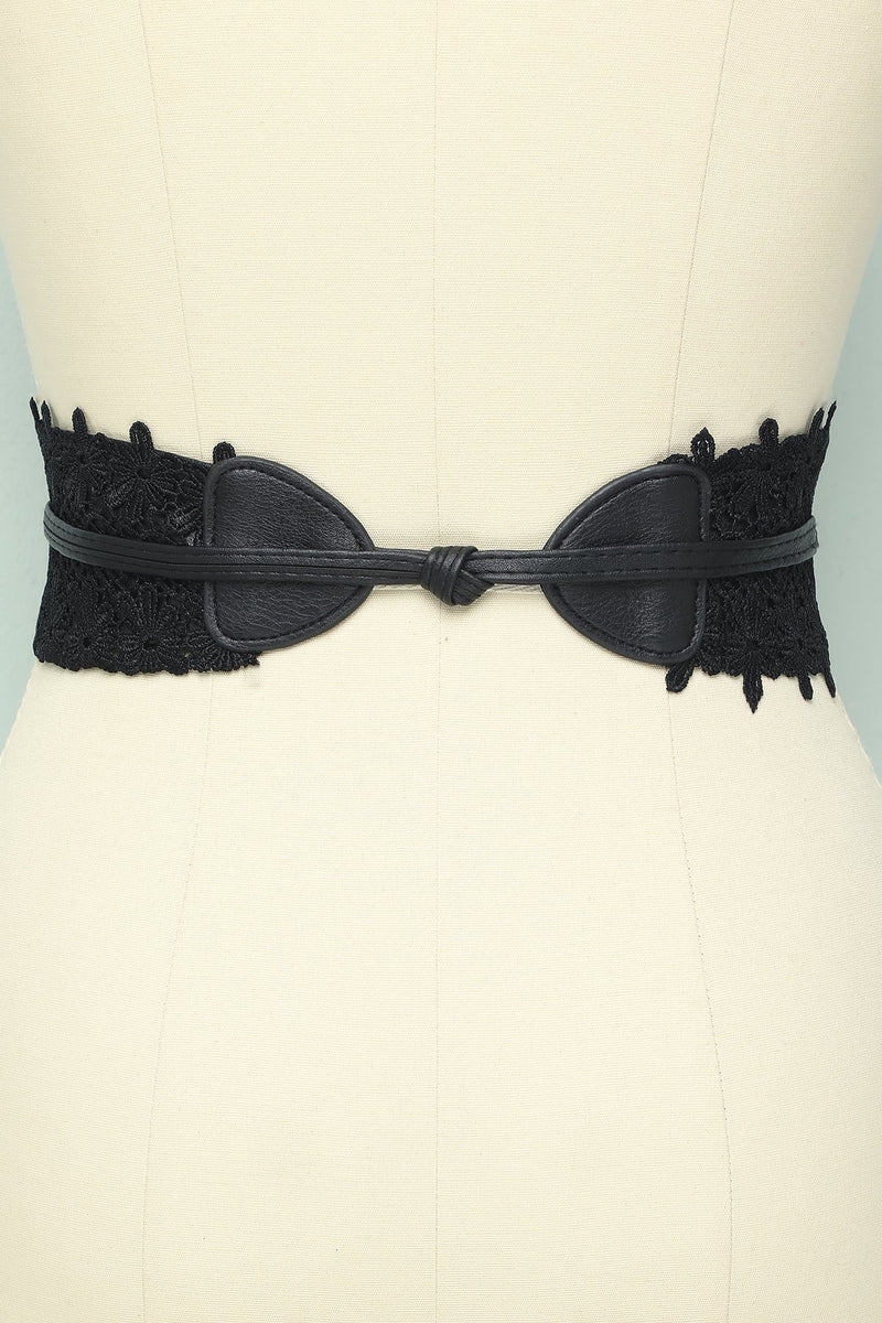 Load image into Gallery viewer, Black Lace Belt - ZAPAKA