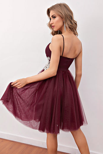 Burgundy Cute Short Prom Dress