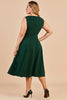 Load image into Gallery viewer, Dark Green Plus Size Vintage Swing Dress