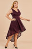 Load image into Gallery viewer, High low Burgundy Lace Plus Size Dress