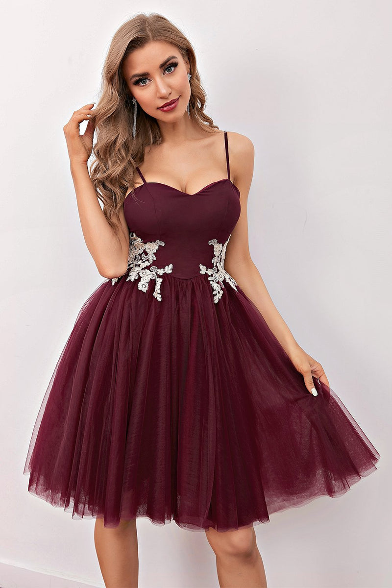 Load image into Gallery viewer, Burgundy Cute Short Prom Dress