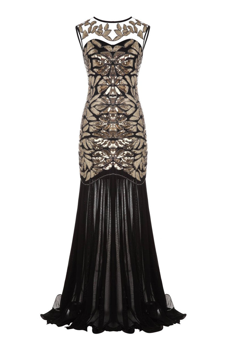 Load image into Gallery viewer, Black 1920s Flapper Glitter Dresses