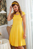 Load image into Gallery viewer, Yellow Round Neck Vintage Dress Keyhole