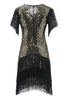 Load image into Gallery viewer, Black Red V Neck 1920s Party Dress