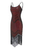 Load image into Gallery viewer, Black Red Spaghetti Straps 1920s Dress