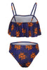 Load image into Gallery viewer, Royal Blue Spaghetti Straps Printed Swimwear