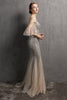 Load image into Gallery viewer, Champagne Sequin Long Prom Dress with Ruffles