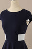 Load image into Gallery viewer, Navy Scoop 1950s Dress with Ruffles