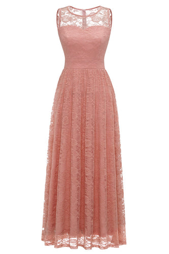 Blush Long Lace Formal Dress
