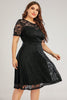 Load image into Gallery viewer, Black Lace Plus Size Formal Dress