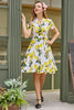 Load image into Gallery viewer, Vintage Lemon Print 1950s Swing Dress