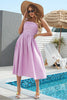 Load image into Gallery viewer, A Line Spaghetti Straps Purple Summer Dress