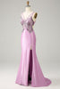 Load image into Gallery viewer, Purple Mermaid Backless Spaghetti Straps Butterflies Prom Dress