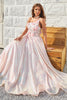 Load image into Gallery viewer, A Line One Shoulder Blush Long Prom Dress with Appliques