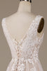 Load image into Gallery viewer, Apricot Tulle Sweep Train Wedding Dress with Lace
