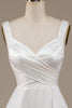 Load image into Gallery viewer, Simple Ivory Organza Scoop Neck Sweep Train Wedding Dress